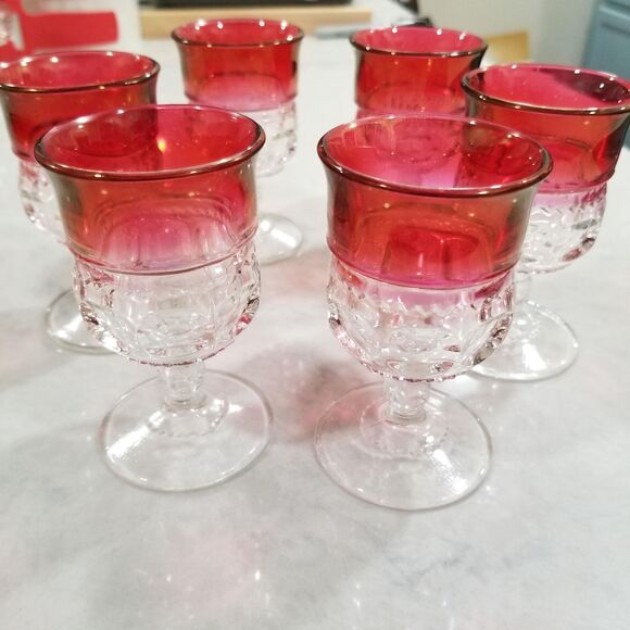 Indiana Glass Kings Crown Thumbprint coctail/highball/cordial glasses set of 6 - Picture 5 of 9